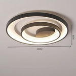 2 Light 2 Ring Semi Flush Mount Ceiling Light Led Elegant Silica Gel Bedroom Light