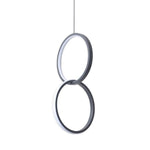 Aurelia Interlocking Dual Ring LED Pendant Light in Aluminum and Acrylic