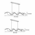 Ribbon Wave LED Pendant Light – Modern Linear Suspension for Dining and Living Spaces