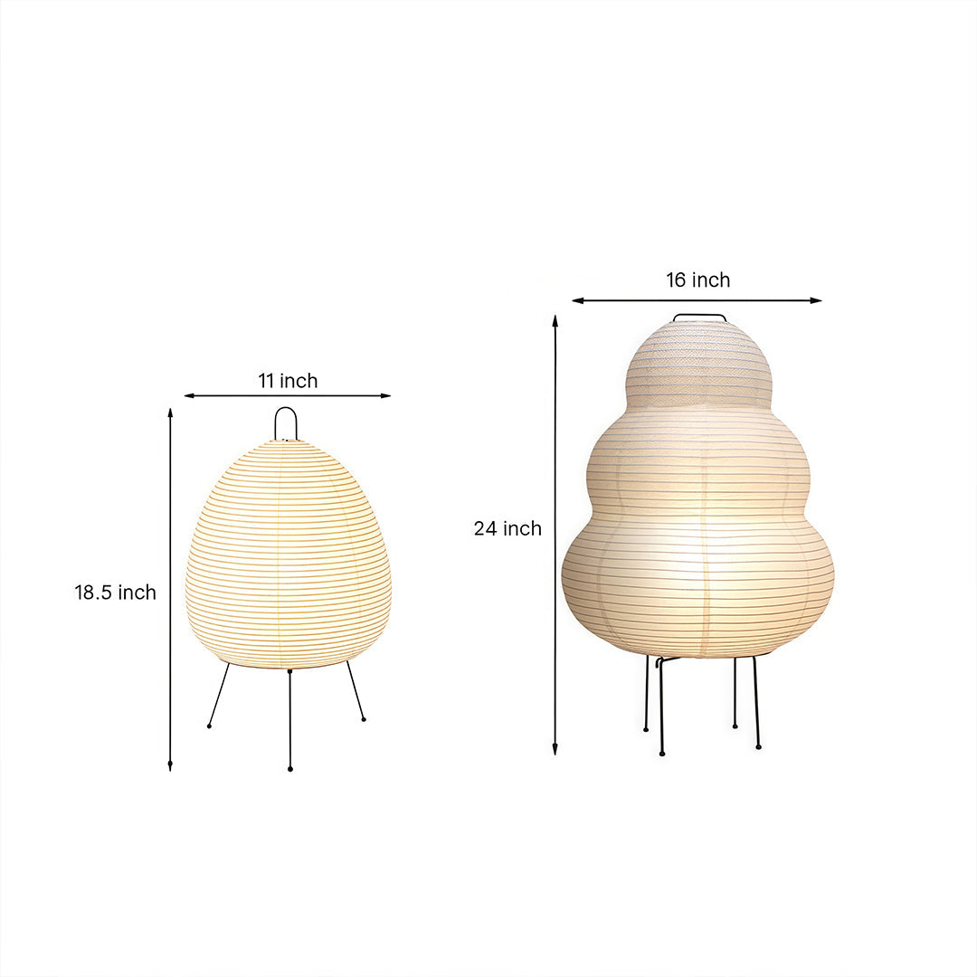 Wabi-Sabi Rice Paper Table Lamp with Aluminum Frame, Minimalist Japanese Design for Bedroom & Study