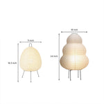 Wabi-Sabi Rice Paper Table Lamp with Aluminum Frame, Minimalist Japanese Design for Bedroom & Study