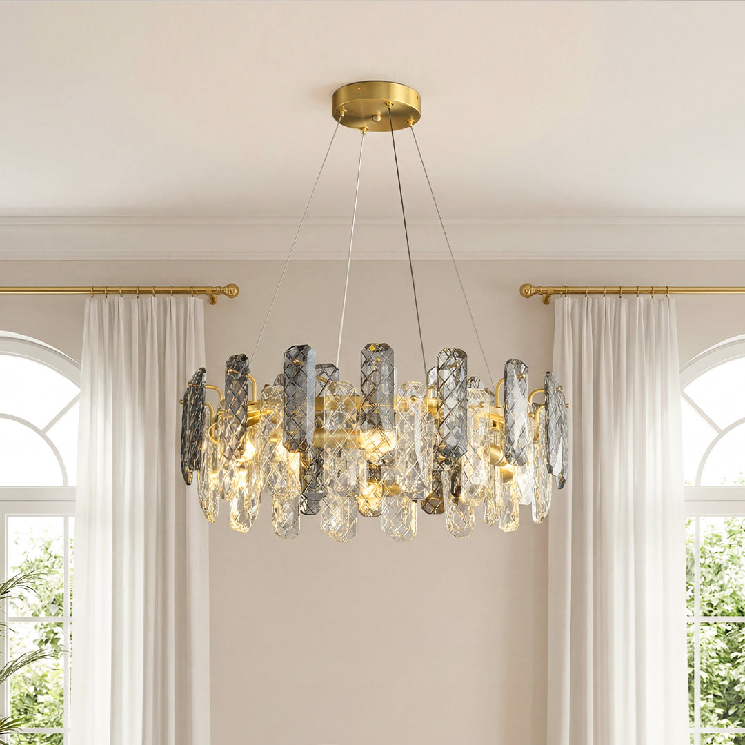 Lumière de Cristal Contemporary Crystal Chandelier with Adjustable Chain