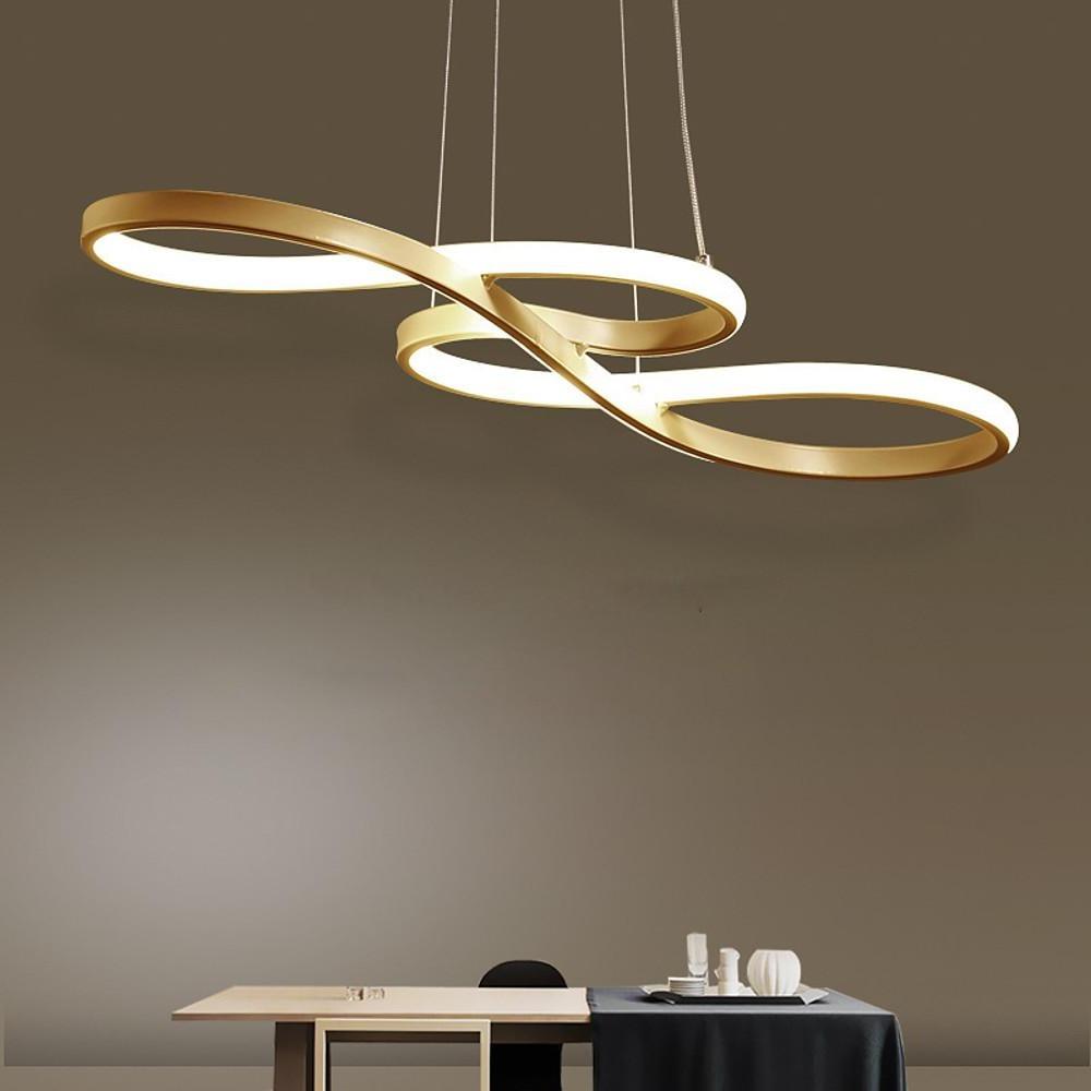 Ribbon LED Pendant Light – Modern Geometric Linear Chandelier