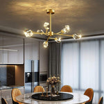 Aurelia Sputnik Crystal Chandelier – 9-Light Modern Gold Pendant for Dining Room