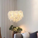 Modern Scandinavian Fabric Pendant Light White Gold Led Dimmable 24