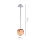 Aurelia Glass Globe Pendant Light in Purple Metal for Modern Interiors