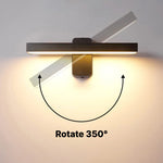Modern Outdoor Wall Sconce with Adjustable LED Light, IP65 Waterproof