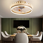 Round Dimmable Led Silent Ceiling Fan Light With Remote Control