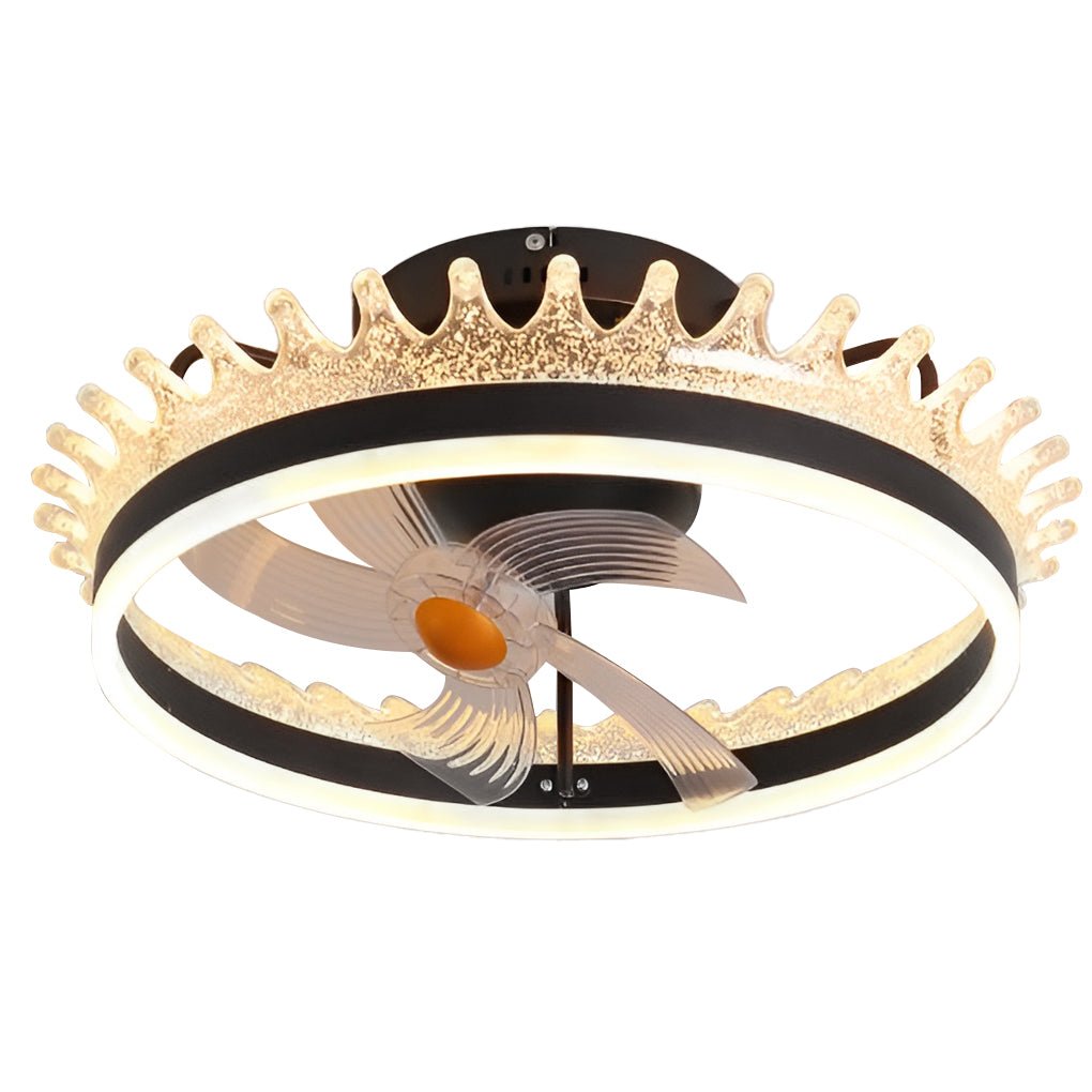 Round Dimmable Led Silent Ceiling Fan Light With Remote Control
