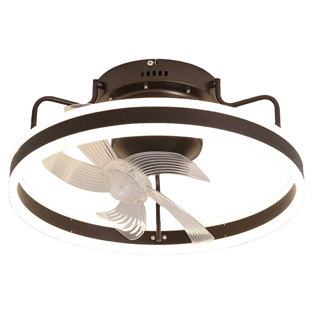Round Dimmable Led Silent Ceiling Fan Light With Remote Control