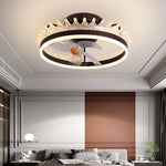 Round Dimmable Led Silent Ceiling Fan Light With Remote Control