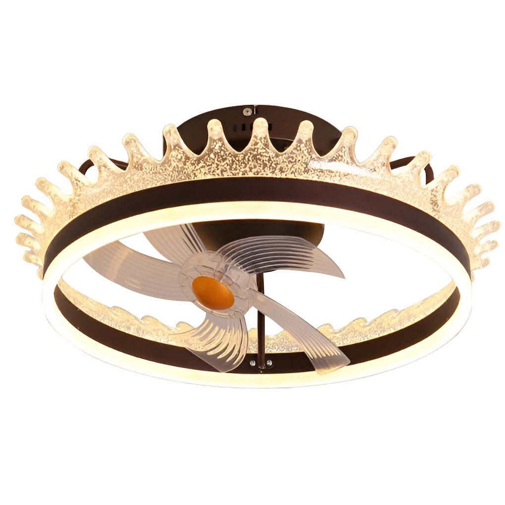 Round Dimmable Led Silent Ceiling Fan Light With Remote Control