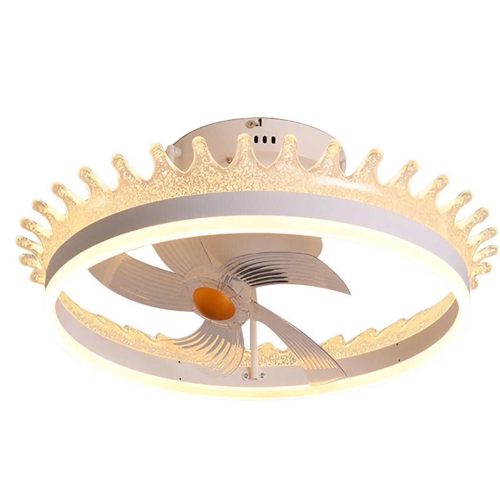 Round Dimmable Led Silent Ceiling Fan Light With Remote Control