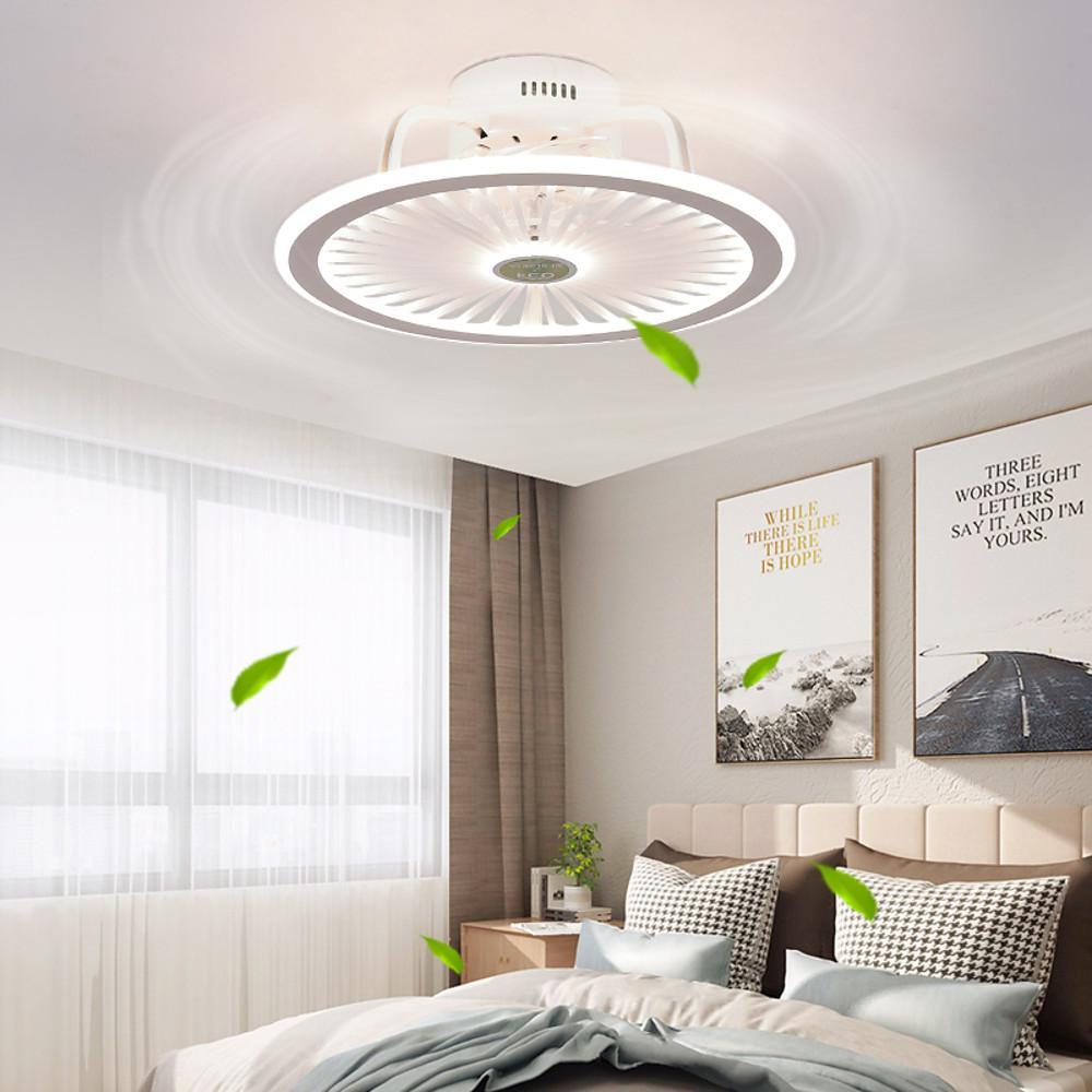 Modern Bladeless Ceiling Fan with Dimmable LED Light for Contemporary Interiors
