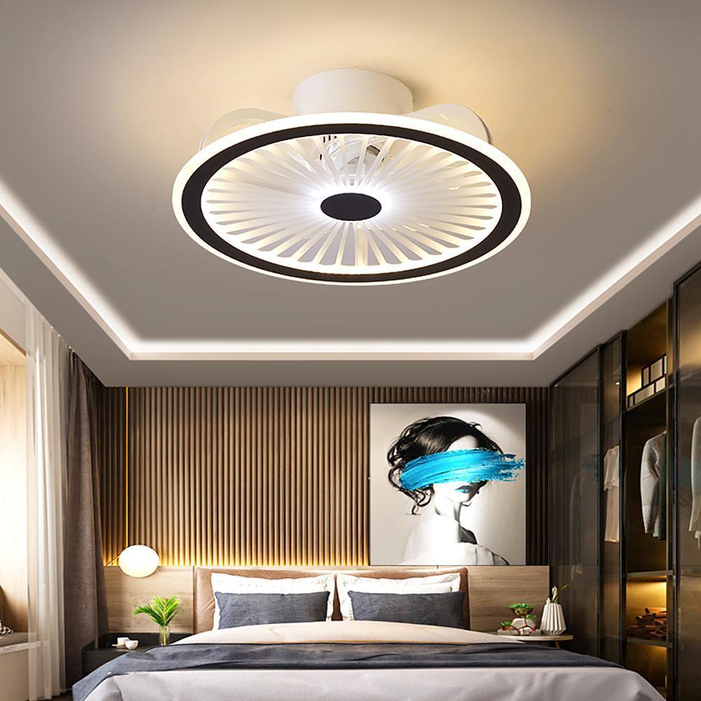 Modern Bladeless Ceiling Fan with Dimmable LED Light for Contemporary Interiors