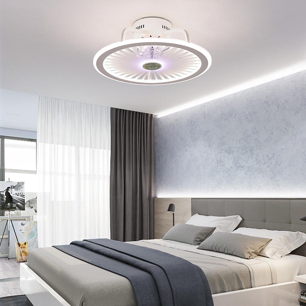 Modern Bladeless Ceiling Fan with Dimmable LED Light for Contemporary Interiors