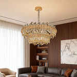 Lumière Cascade Crystal Chandelier in Champagne Gold