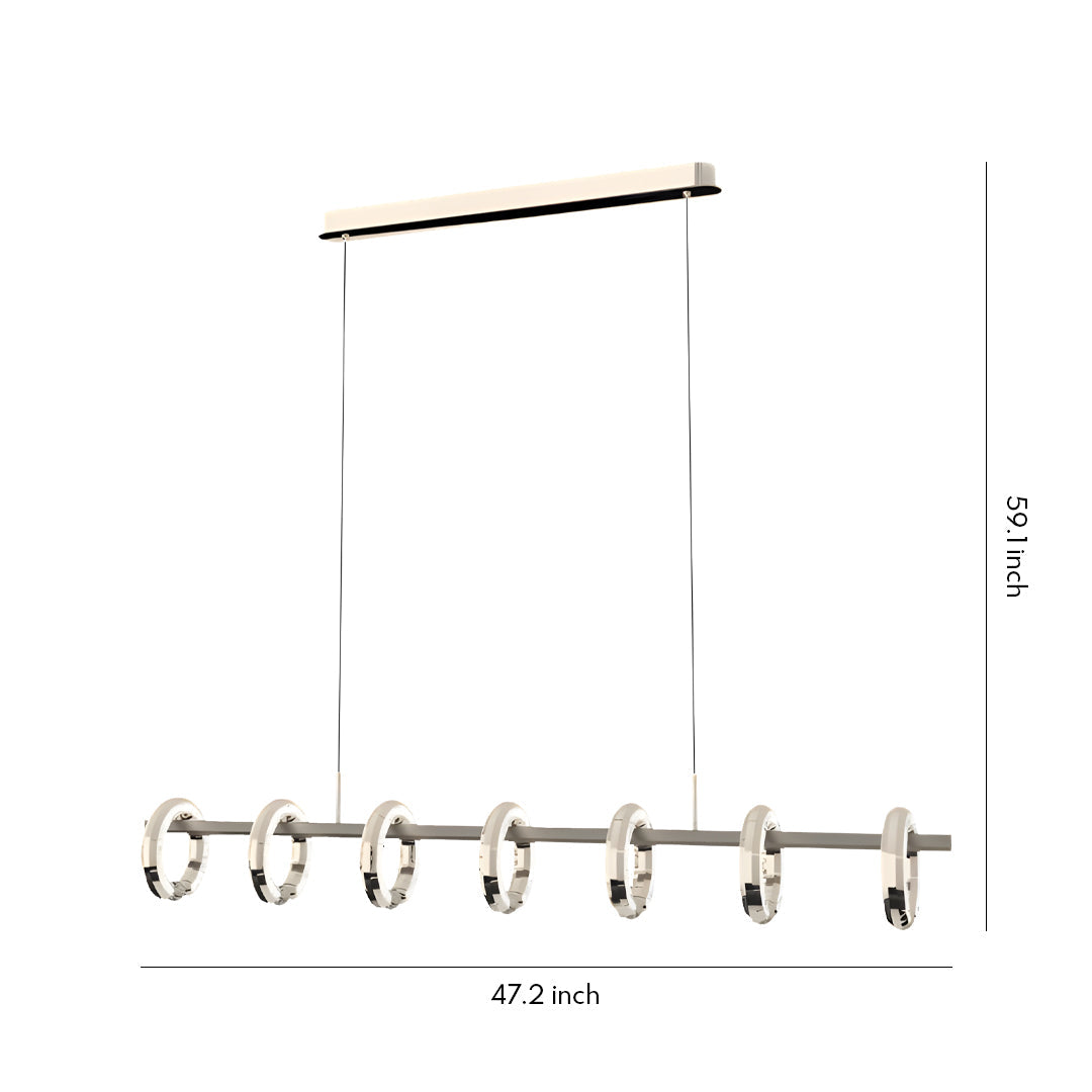 Italian Linear LED Pendant Light with Adjustable Gold Chain