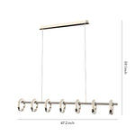 Italian Linear LED Pendant Light with Adjustable Gold Chain