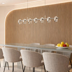 Italian Linear LED Pendant Light with Adjustable Gold Chain