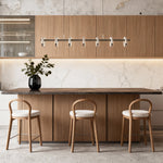 Italian Linear LED Pendant Light with Adjustable Gold Chain