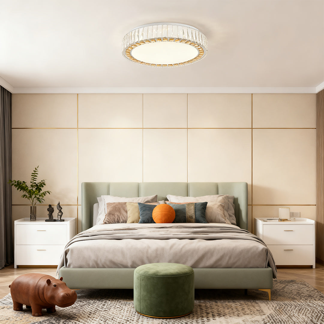 Lumière Cristalline Modern Crystal Ceiling Light in Chrome