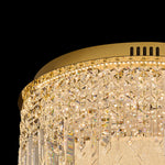 Luxe Crystal Flush Mount Ceiling Light in Champagne Gold