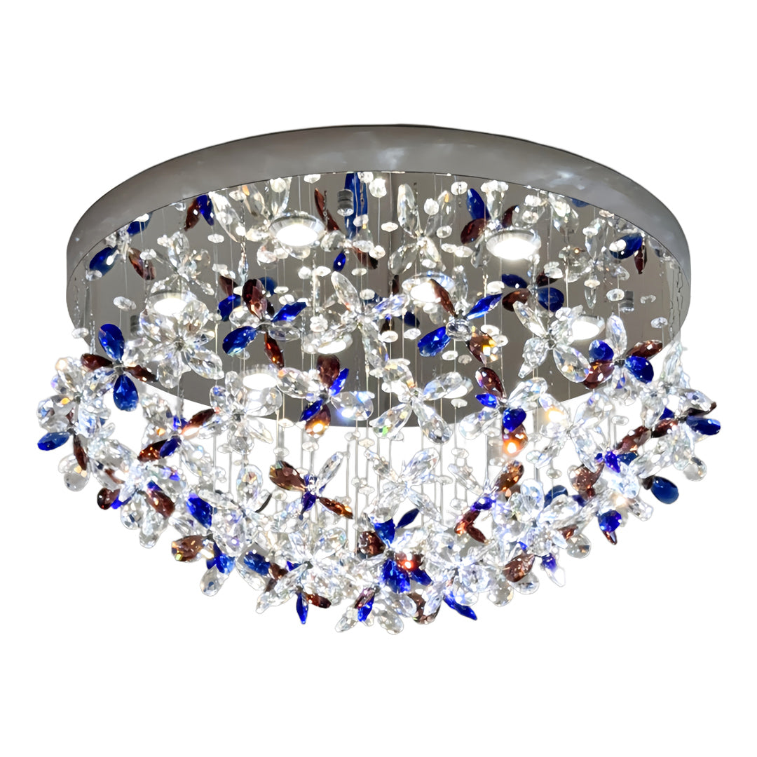 Lumière Cristal LED Flush Mount Ceiling Light in Silver Stainless Steel