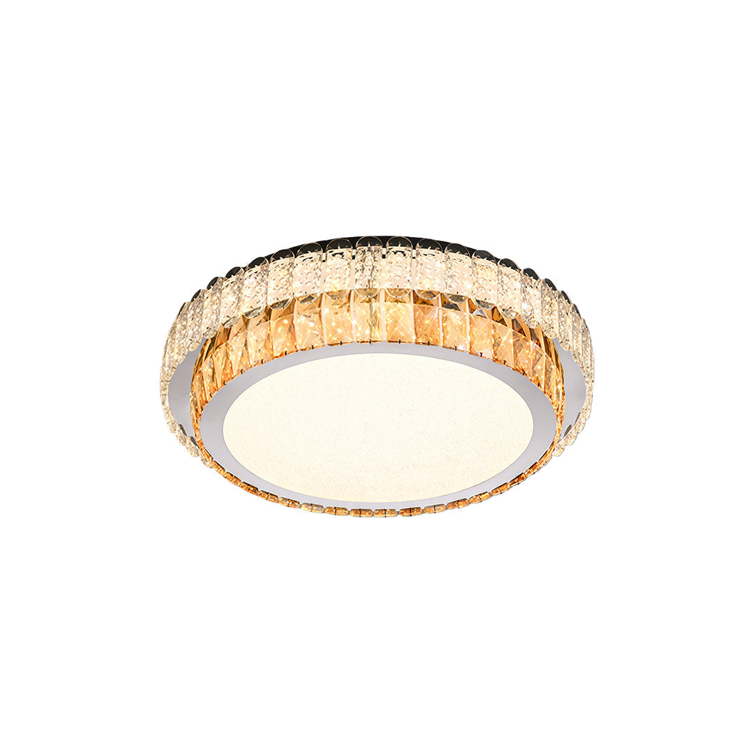 Lumina Crystal Flush Mount Ceiling Light in Chrome | Modern Minimalist LED