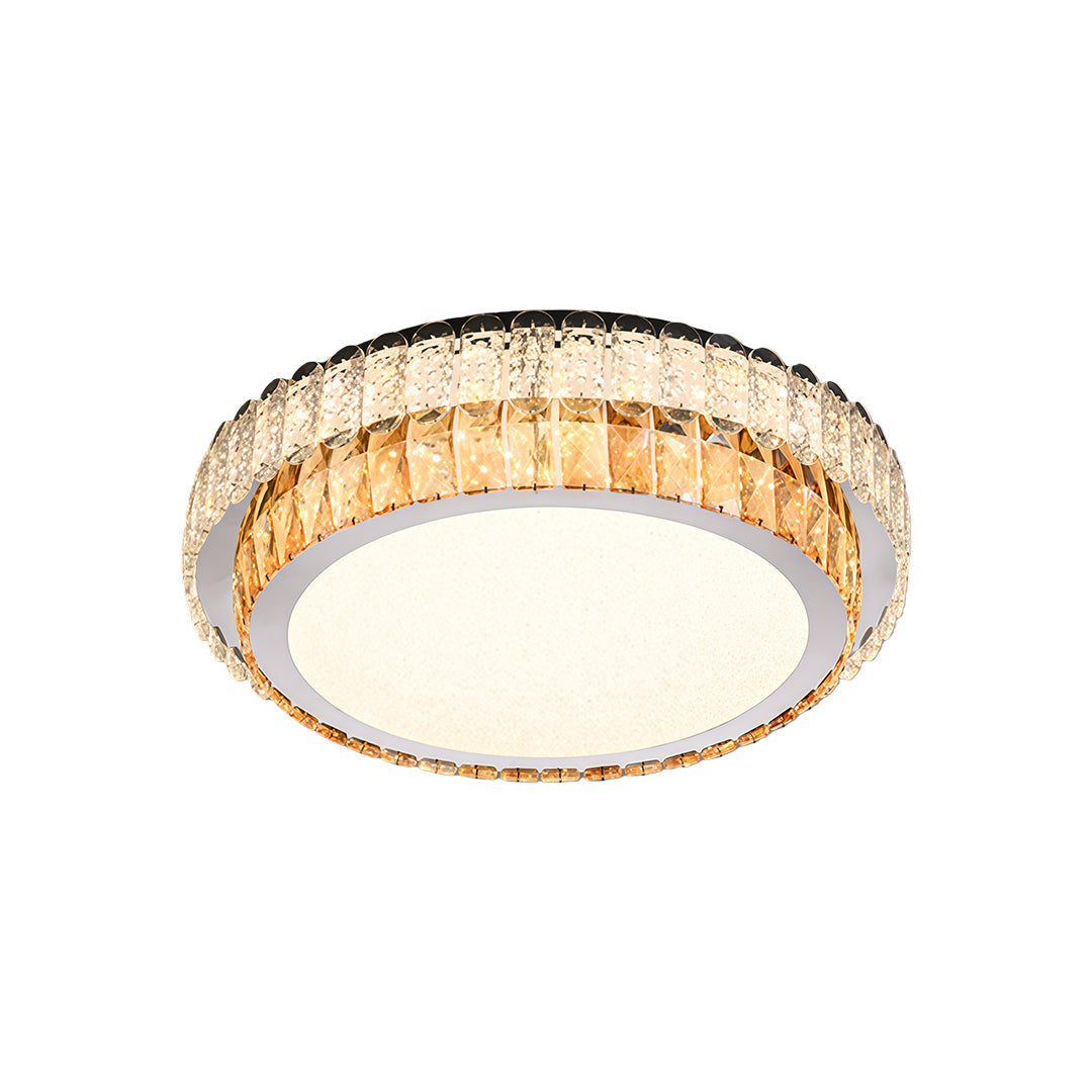 Lumina Crystal Flush Mount Ceiling Light in Chrome | Modern Minimalist LED