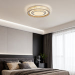 Luxury Crystal Flush Mount Ceiling Light with Chrome Frame, LED Integrated