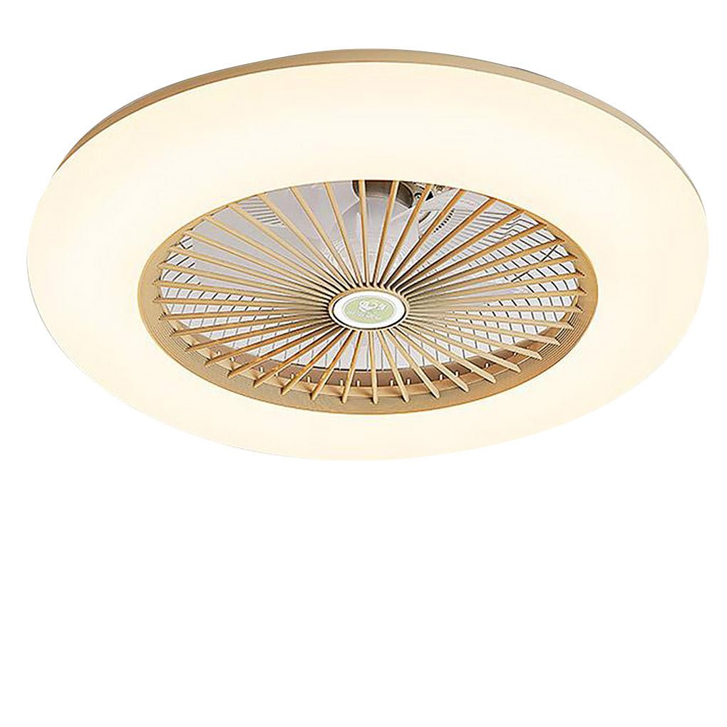 Lumina Round Flush Mount LED Ceiling Fan with Remote – Modern Bladeless Design