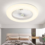 Lumina Round Flush Mount LED Ceiling Fan with Remote – Modern Bladeless Design