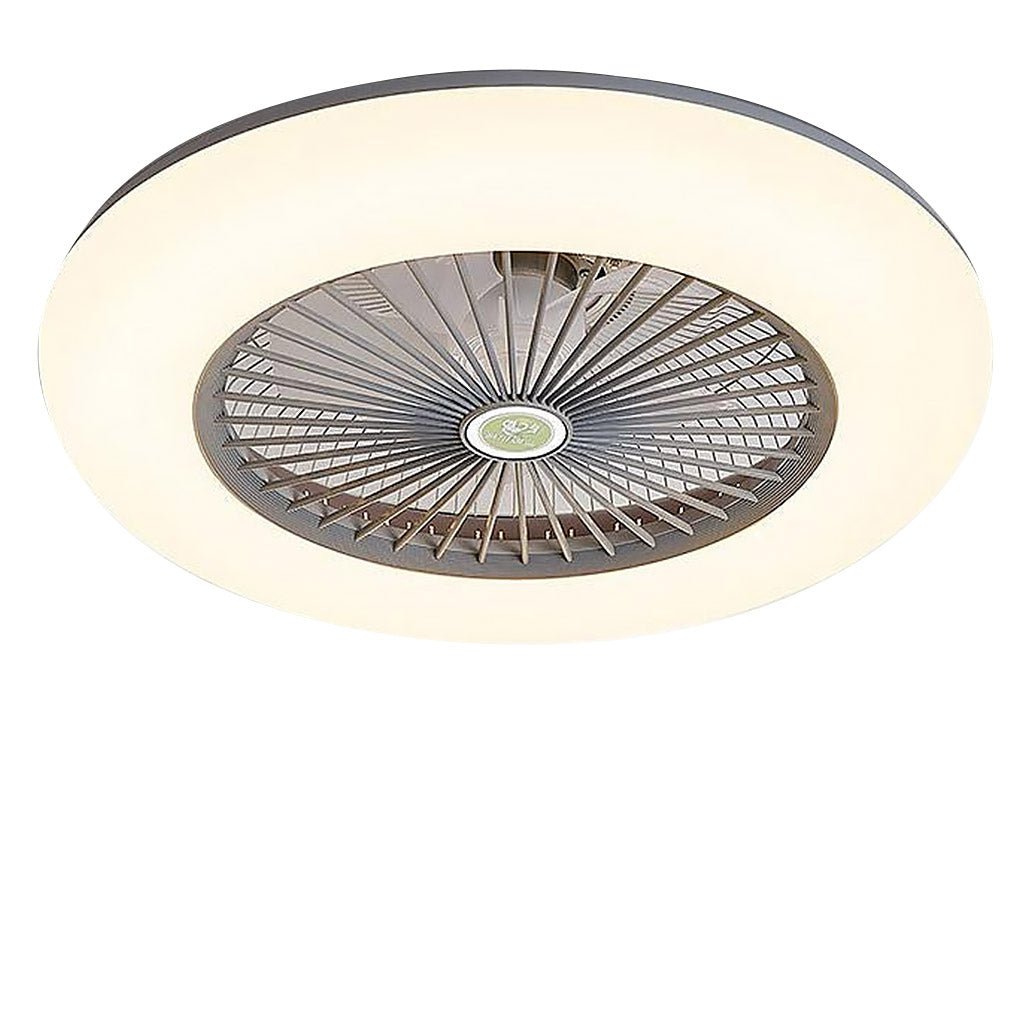 Lumina Round Flush Mount LED Ceiling Fan with Remote – Modern Bladeless Design