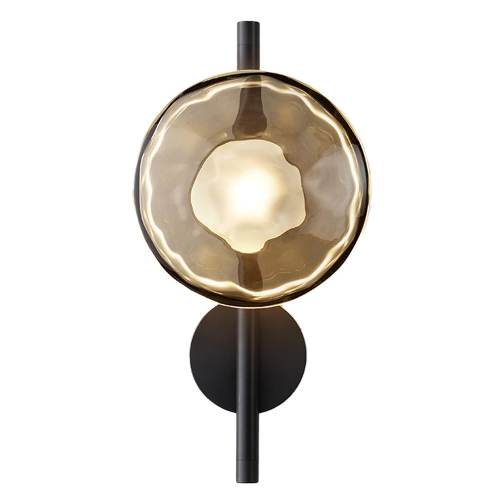 Round Glass Shell Design Wall Sconce Modern Bedside Study Wall Lamp