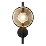 Round Glass Shell Design Wall Sconce Modern Bedside Study Wall Lamp