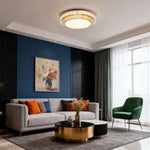 Lumina Crystal Flush Mount Ceiling Light in Chrome | Modern Minimalist LED
