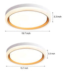 Modern Round LED Flush Mount Ceiling Light with Dimmable Remote