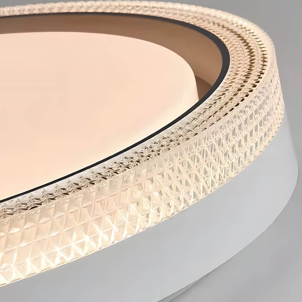 Modern Round LED Flush Mount Ceiling Light with Dimmable Remote