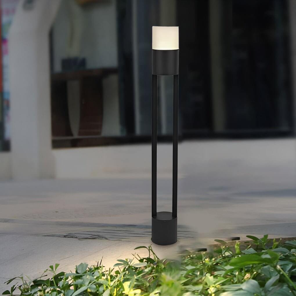 Round Minimalist LED Outdoor Post Light – Waterproof Aluminum Pole Lamp