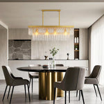 Modern Minimalist Full-Copper Chandelier with Clear Glass Shades
