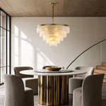 Modern Minimalist Full-Copper Chandelier with Clear Glass Shades
