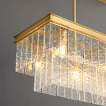 Modern Minimalist Full-Copper Chandelier with Clear Glass Shades