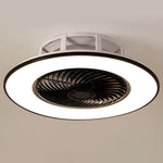 Round Stepless Dimming Led Black Modern Bladeless Ceiling Fans Lights