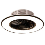 Round Stepless Dimming Led Black Modern Bladeless Ceiling Fans Lights
