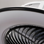 Round Stepless Dimming Led Black Modern Bladeless Ceiling Fans Lights
