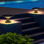 Round Ufo Shaped Solar Waterproof Outdoor Fence Post Lights