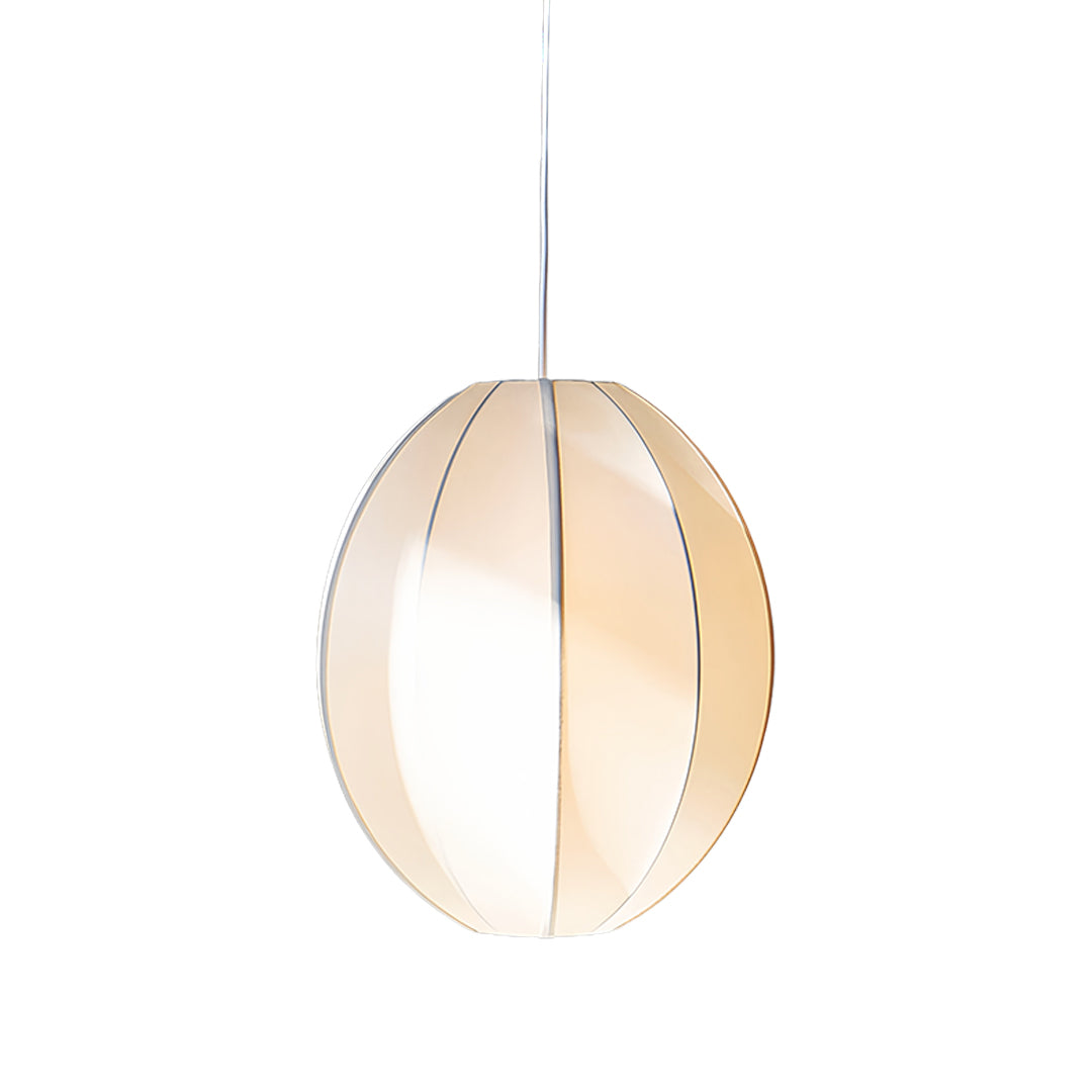 Nordic Vintage Fabric Shade Pendant Light with Metal Accents