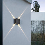 Minimalist Waterproof Outdoor Wall Light with Four-Sided LED Glow