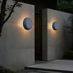 Minimalist Geometric Outdoor Wall Sconce in Gray Die-Cast Aluminum